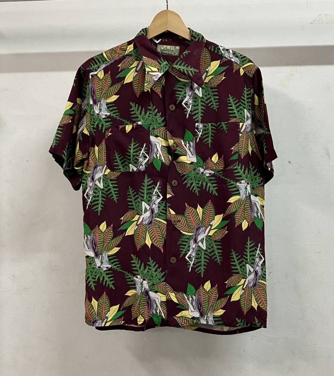PHERROW S フェローズ アロハシャツ 総柄 イラスト サイズM パープル 紫