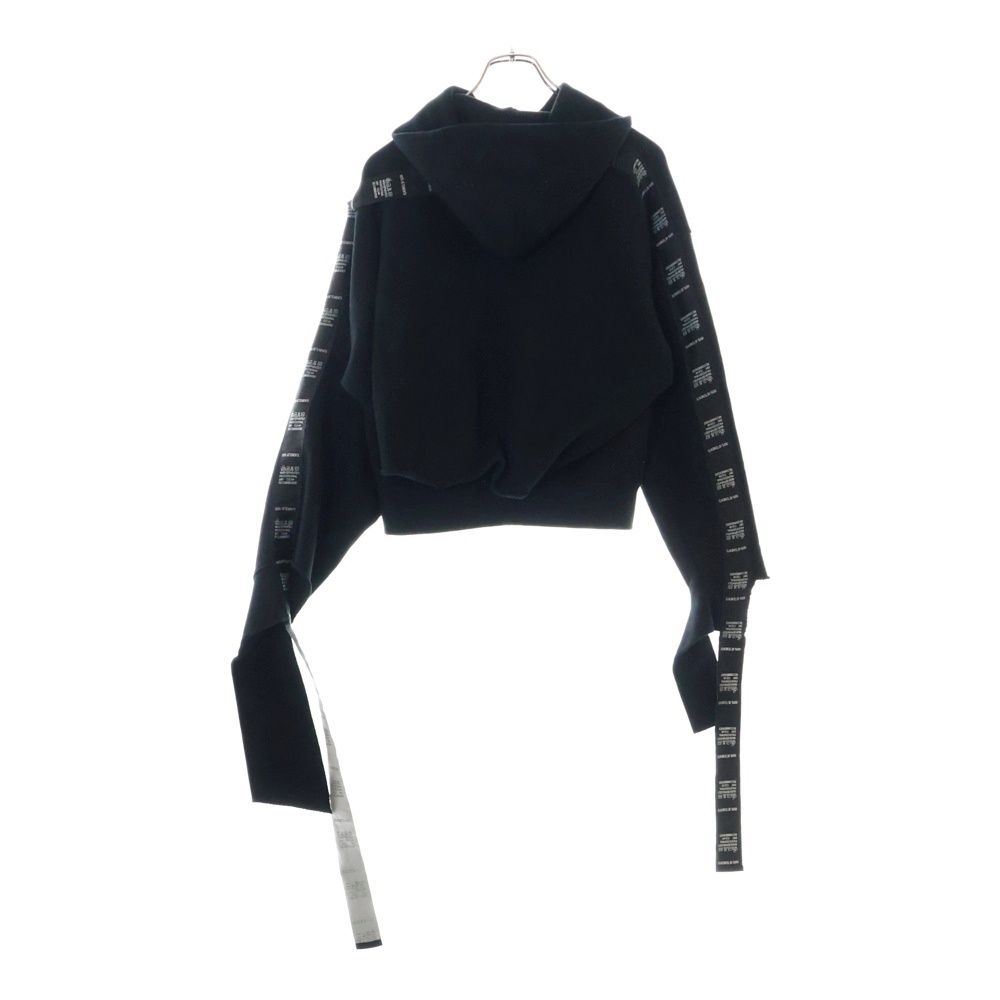 VETEMENTS ヴェトモン 18SS テープロゴプルオーバーパーカー ブラック レディース WSS18TR26 VETEMENTS（ヴェトモン） 18SS Tape Hoodie テープ デザイン カット