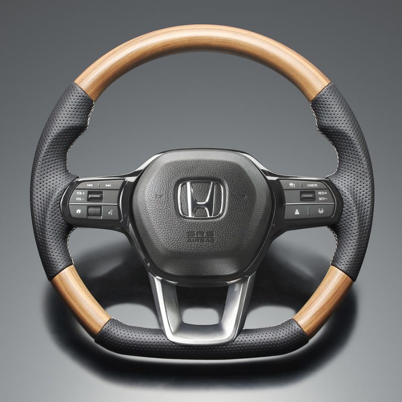 高品質の証ユーロステッチ採用 マットアッシュブラウン x シルバーステッチ 純正交換ガングリップステアリング CR-V ZC8 R6 7- LS269