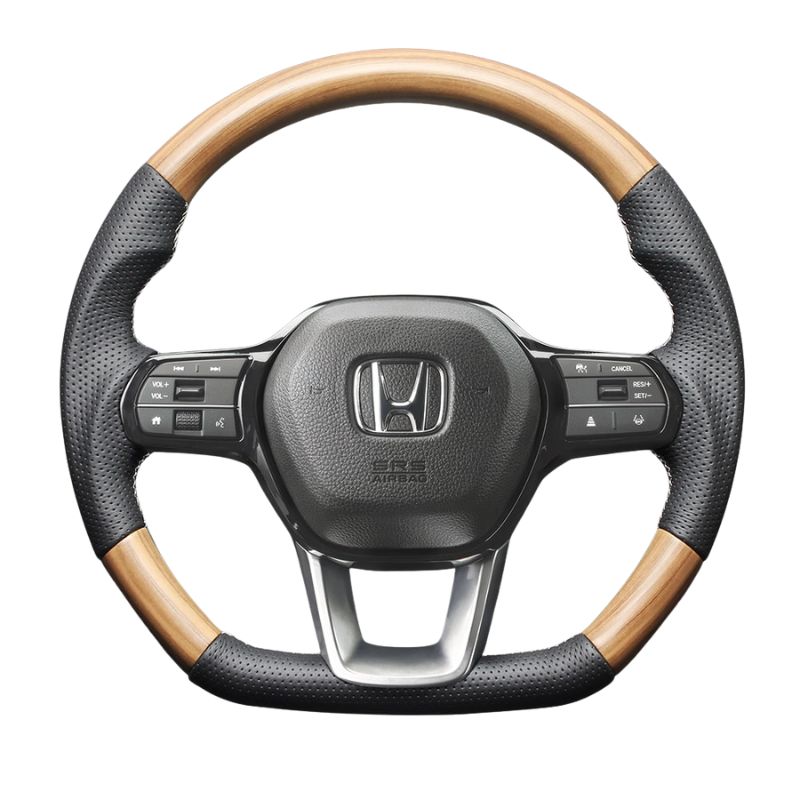 高品質の証ユーロステッチ採用 マットアッシュブラウン x シルバーステッチ 純正交換ガングリップステアリング ステップワゴン RP系 R4|5-R6|8 LS269