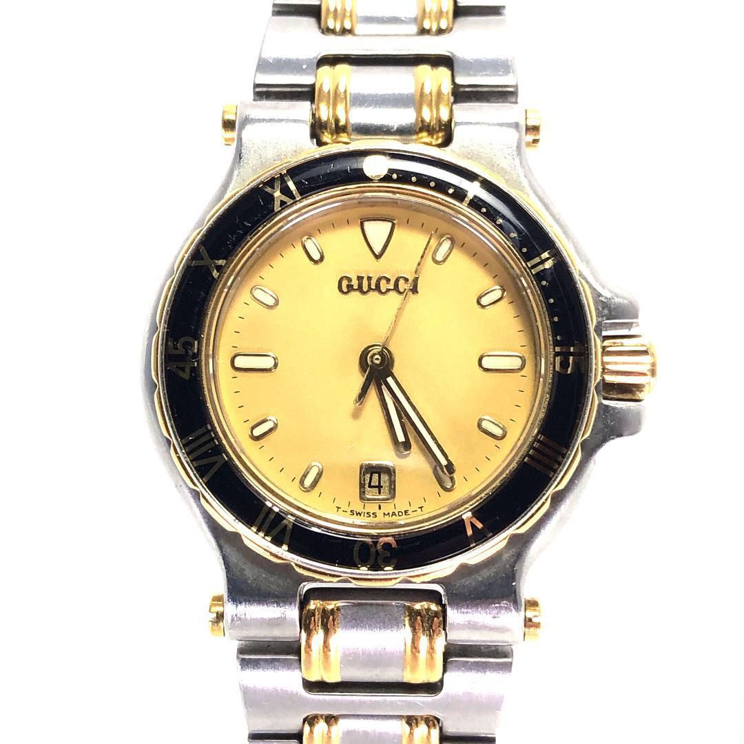 美品・電池交換済み】GUCCI グッチ／レディース 腕時計 9700L デイト