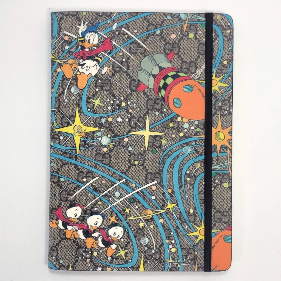 ♥ 箱 保管袋付 GUCCI グッチ キャンバス ノート GGスプリーム 661731 ディズニー ドナルドダック 紙 ブラウン