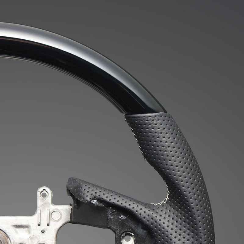 ピアノブラックxシルバーステッチ 純正交換ガングリップステアリング オデッセイ RC系前期 H25 11-R2 9 LS261 4スポーク ハイブリッド車可 BRIGHTFACE_UK