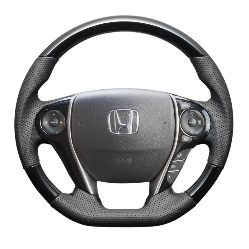 ピアノブラックxシルバーステッチ 純正交換ガングリップステアリング オデッセイ RC系前期 H25 11-R2 9 LS261 4スポーク ハイブリッド車可