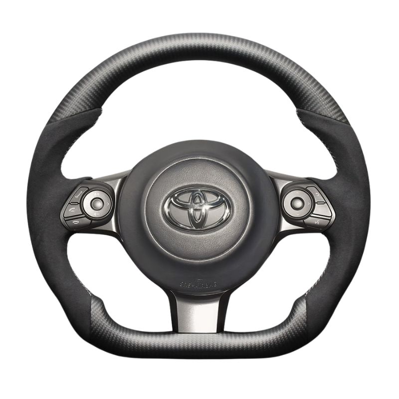 最上位モデル マットリアルカーボン x アルカンターラBK x シルバーステッチ 純正交換ガングリップステアリング 86|GR86 ZN6|ZN8 H28|-R6|4 LS243