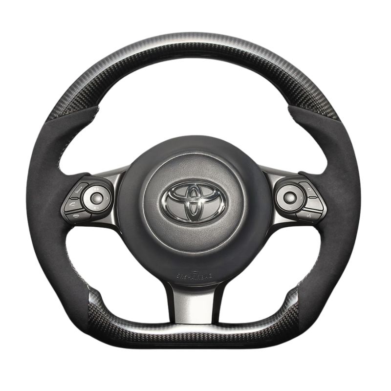 最上位モデル 艶有リアルカーボン×アルカンターラBK×シルバーステッチ 純正交換ガングリップステアリング 86|GR86 ZN6|ZN8 H28|-R6|4 LS242