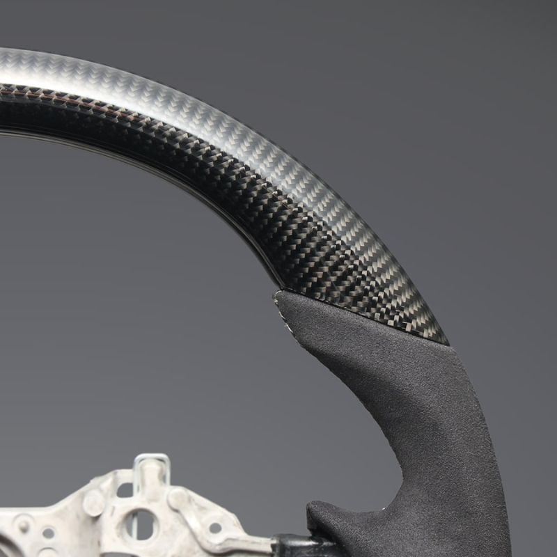 最上位モデル 艶有リアルカーボン×アルカンターラBK×シルバーステッチ 純正交換ガングリップステアリング 86 GR86 ZN6 ZN8 H28 -R6 4 LS242 BRIGHTFACE_UK