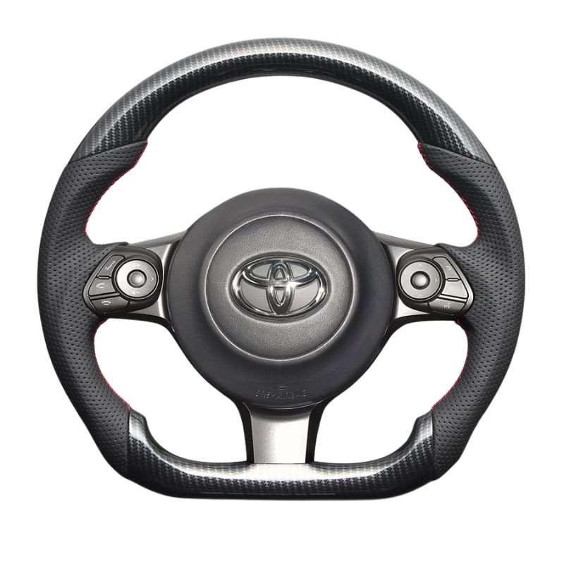 高品質の証ユーロステッチ採用 カーボン調xレッドステッチ 純正交換ガングリップステアリング 86|GR86 ZN6|ZN8 H28|-R6|4 LS241