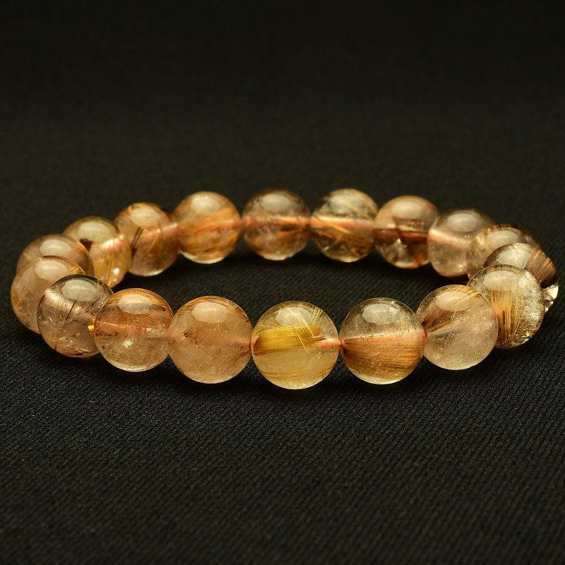 成功へ導く知性の光 タイガータイチンルチル ブレスレット 11-12mm GHB104 ルチルクォーツブレスレット 仕事運 金運 集中力 判断力 プレゼント 贈り物 太陽放射 水晶 40g 浄化発送 ギフト 京海堂 天然石の卸 京の蔵