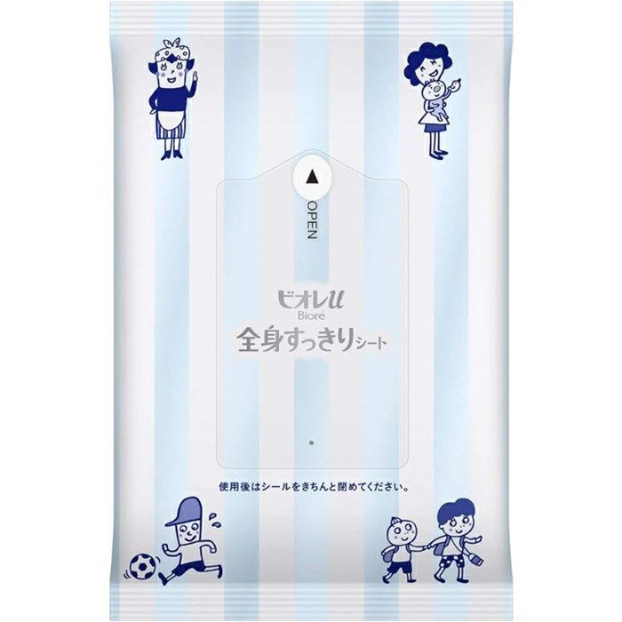 ビオレu 花王 全身すっきりシート 肌荒れ あせも 汗 皮脂 汚れ 弱酸性 赤ちゃん 天然コットン 厚手 無香料 肌 ふき取り 徳用 10枚入×2個セット ×24個