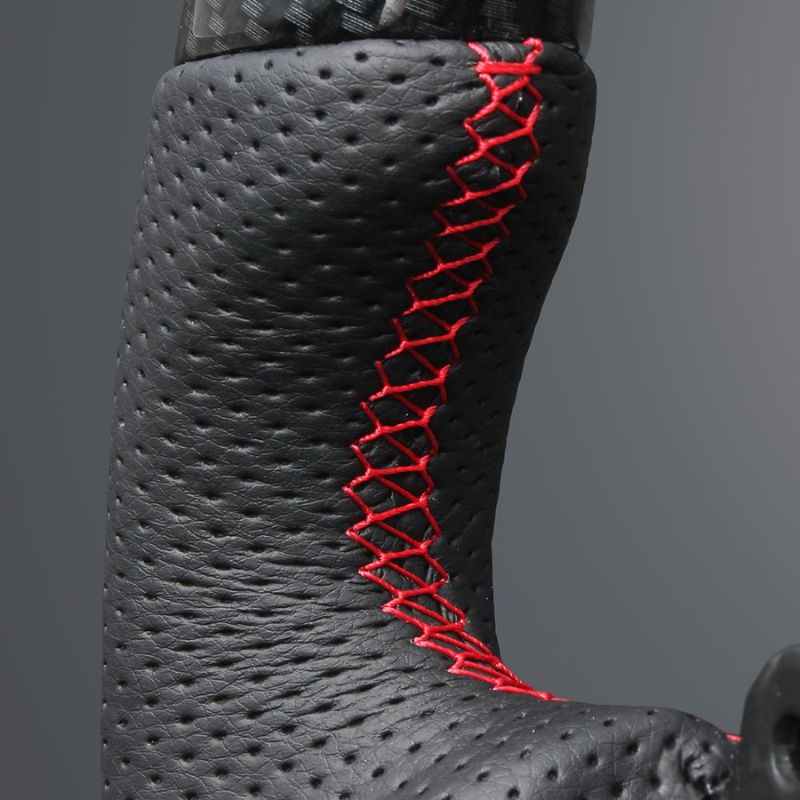 カーボン調xレッドステッチ 純正交換ガングリップステアリング