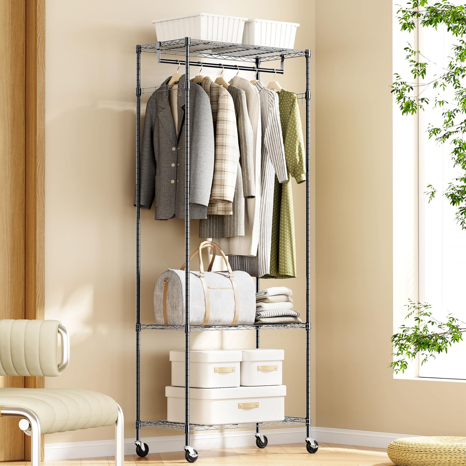 面2個コート掛けフック付き アジャスター付属