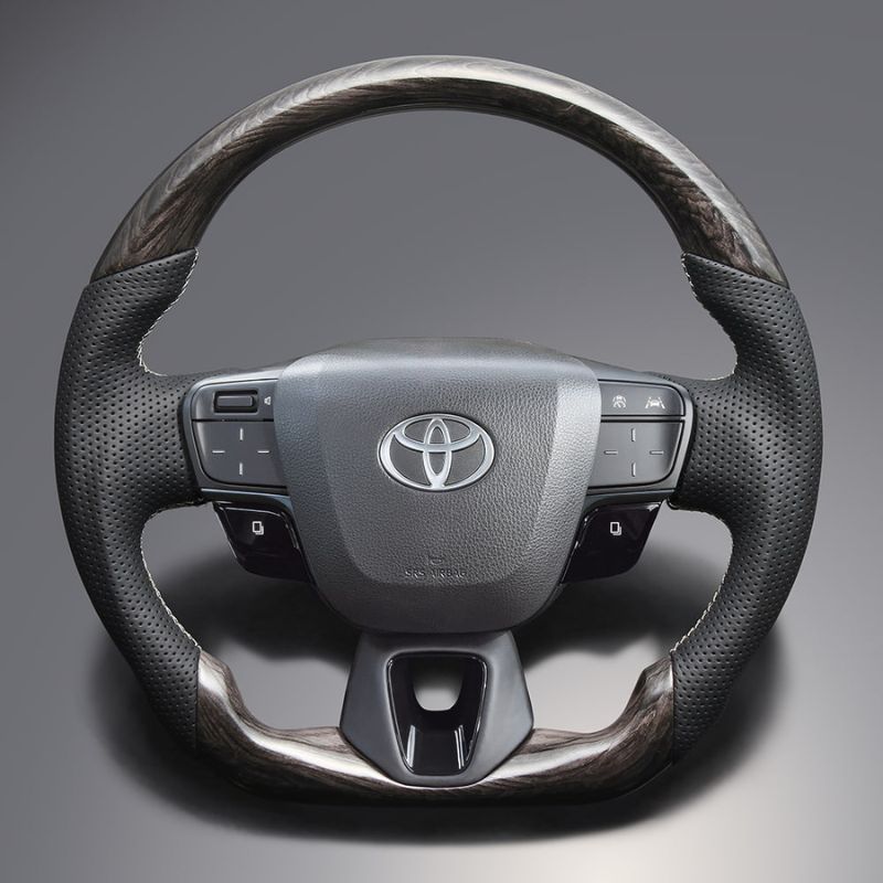 ウズラモクブラウン 純正交換ガングリップステアリング 現行アルファード 40系 Xグレード LS200 ヒーター対応 アクティブ操舵機能付車は装着不可