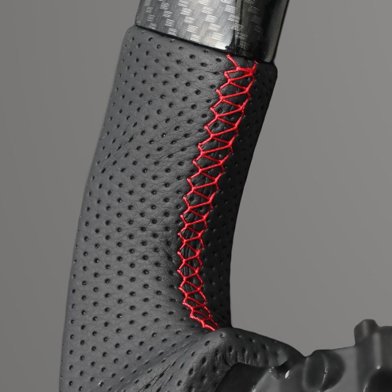 カーボン調xレッドステッチ 純正交換ガングリップステアリング