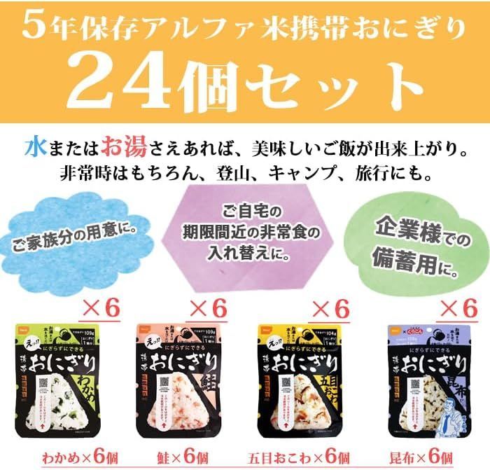 防災 携帯 おにぎり 24個セット 中身だけ 5年保存詰め替え用 詰め替え
