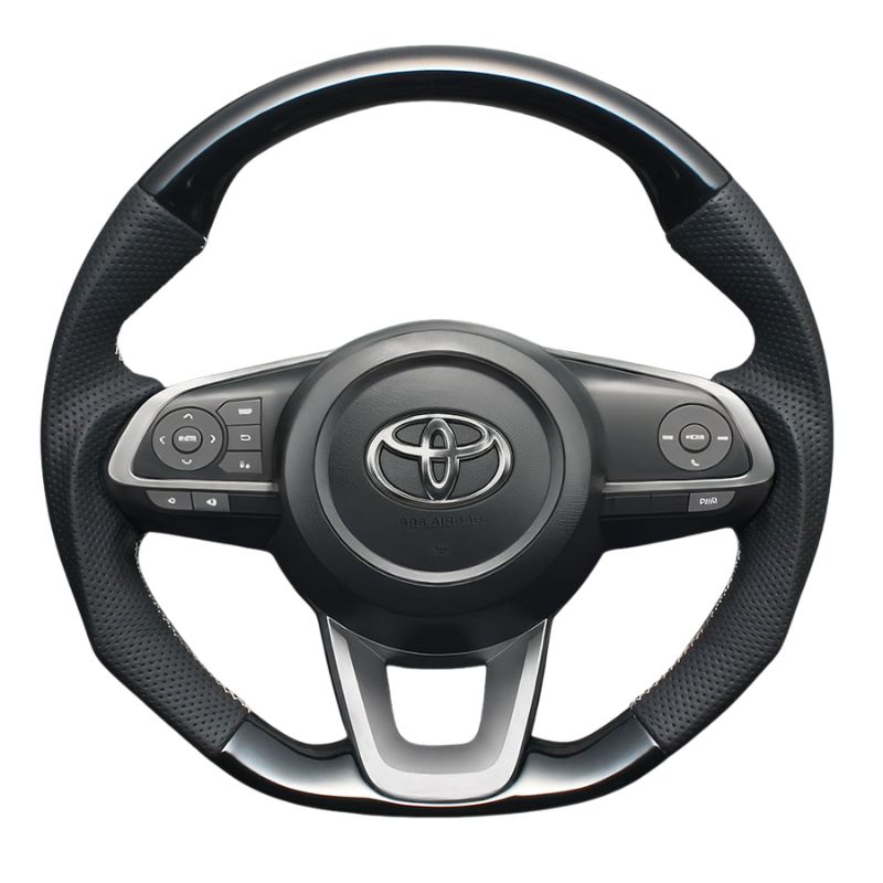 高品質の証ユーロステッチ採用 ピアノブラックxシルバーステッチ 純正交換ガングリップステアリング RAIZE 200系 R1|11- LS198 ロッキー取付