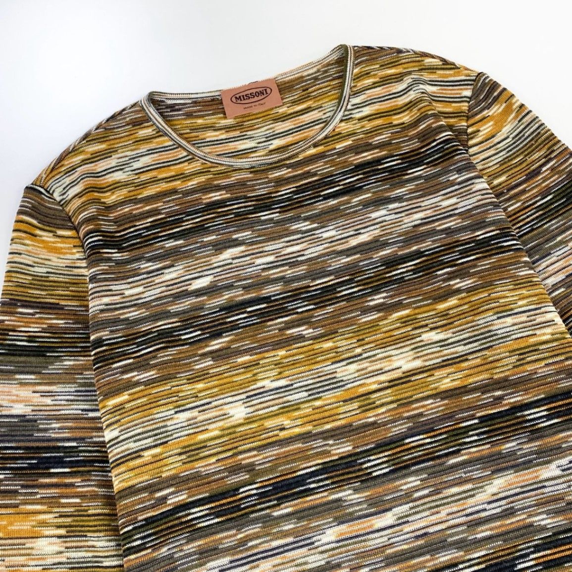 13j29 《美品》MISSONI ミッソーニ 長袖ニットワンピース ボーダー