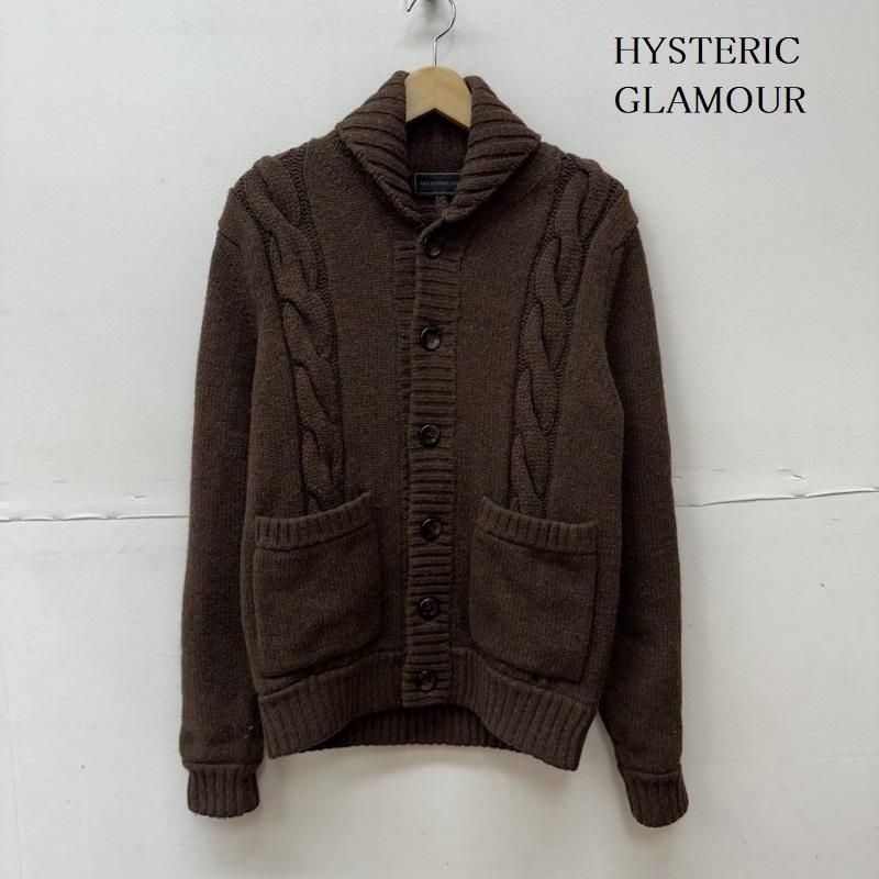 HYSTERIC GLAMOUR ヒステリックグラマー カーディガン 長袖 ケーブル ショールカラー カーディガン ニット