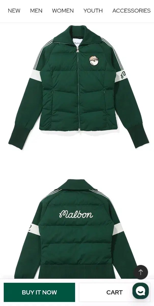 マルボンゴルフ グリーン ダウン 防風ジップアップ