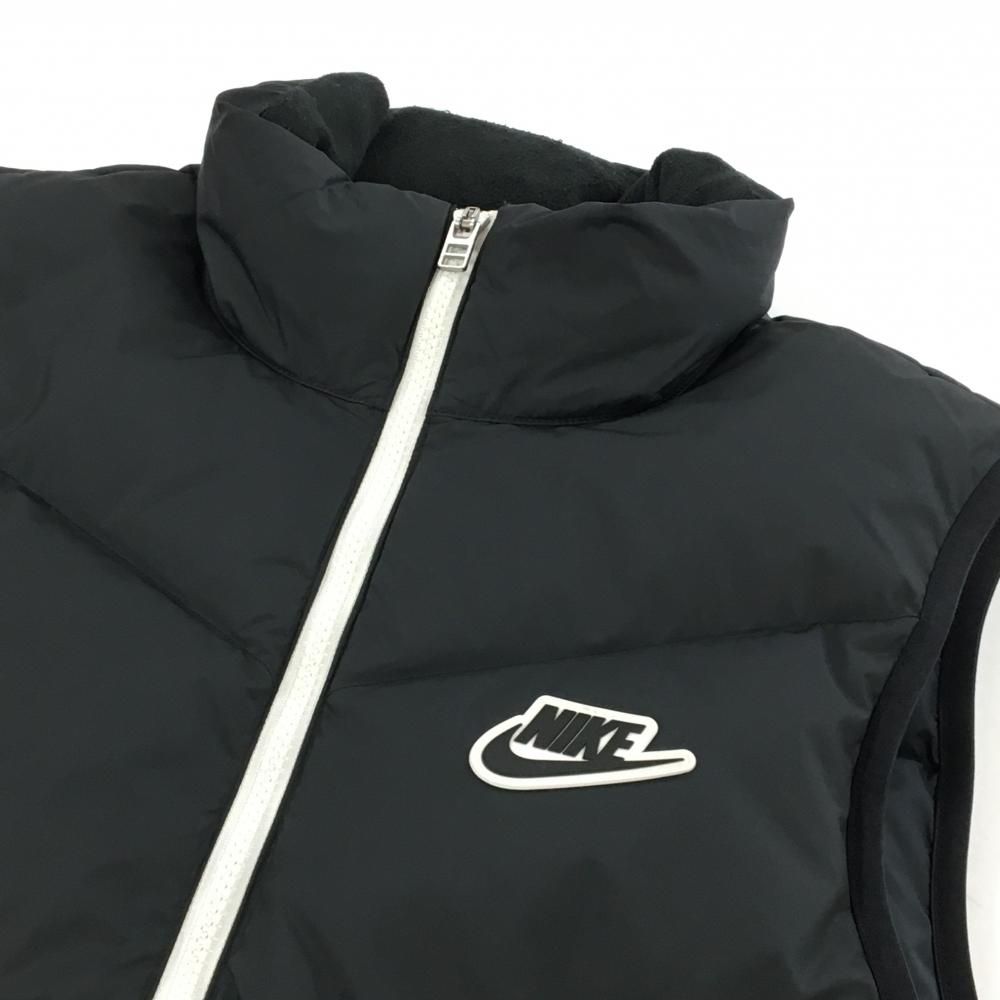 美品】ナイキ ダウンベスト 黒×白 ダウン25％ メンズ M ゴルフウェア 