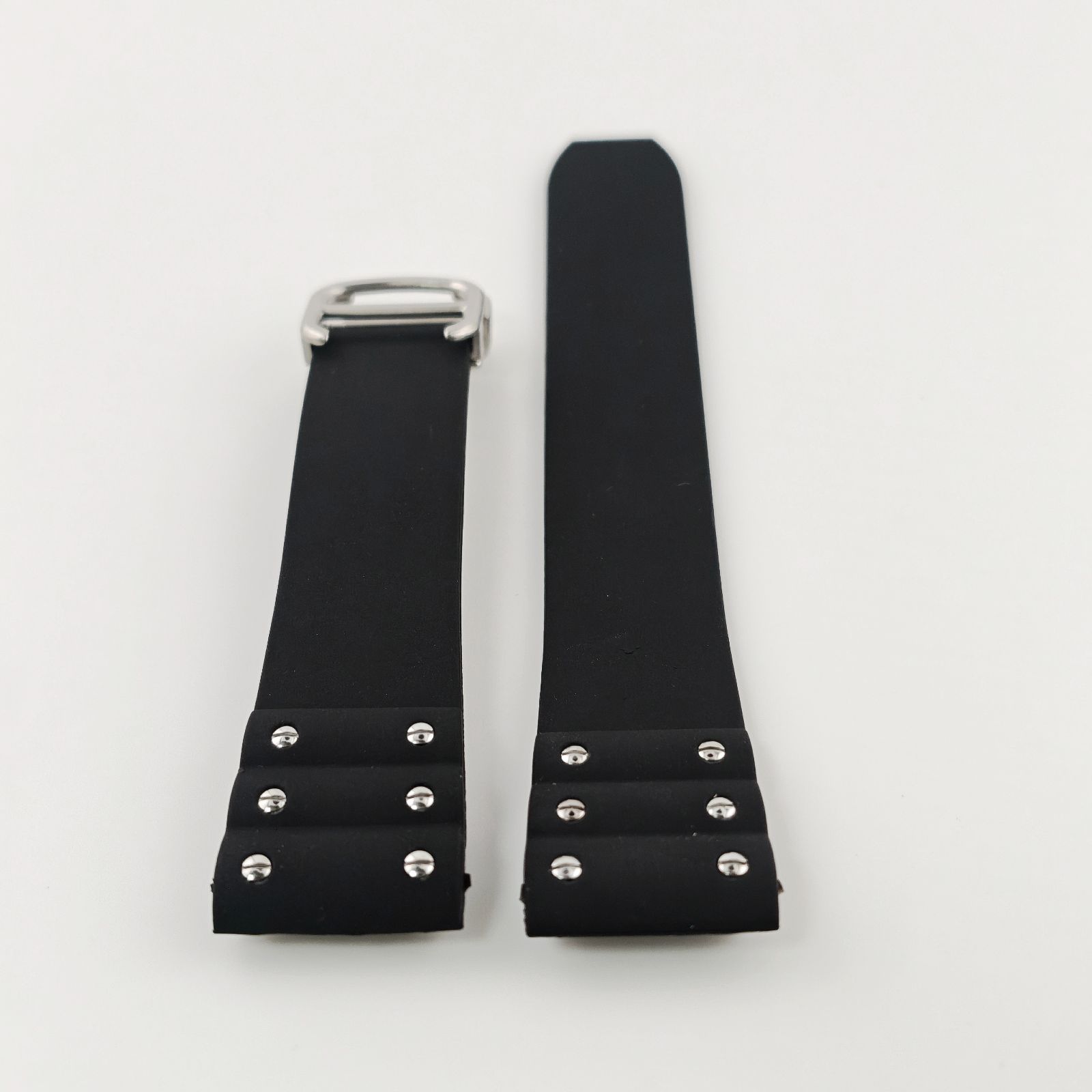 21mm 腕時計 シリコン ラバー ベルト ブラック 黒 Dバックル 【対応 
