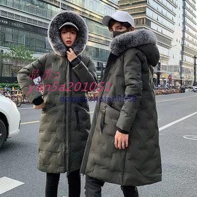 ダウンコート メンズ レディース フード付き フェイクファー ロングコート カップル ペアルック ダウンジャケット あったか アウター 厚手 防寒 yan5a201051