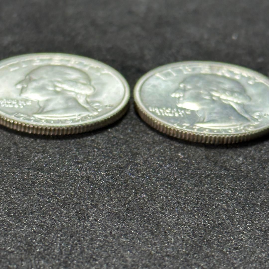 銀貨】1976年 アメリカ 建国200周年記念 25セント銀貨 2枚セット（S