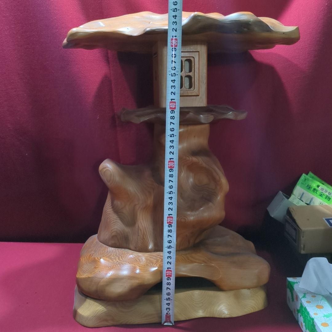 屋久杉 置物 骨董品 時代物 灯籠 灯篭