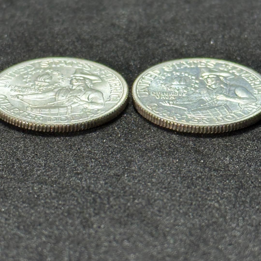 銀貨】1976年 アメリカ 建国200周年記念 25セント銀貨 2枚セット（S