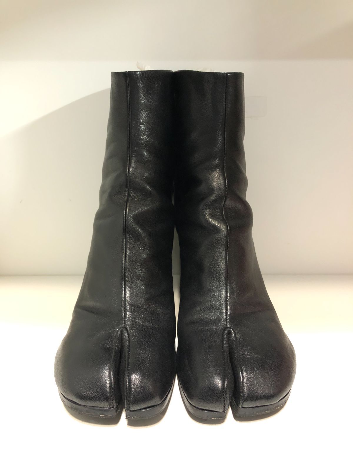040192 Maison Margiela TABI BOOTS 38.5 ブラック レザー ブーツ タビ 足袋 シューズ レディース S58WU0260 メゾン マルジェラ