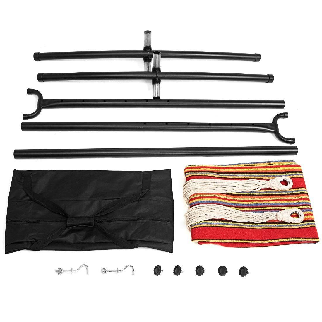 在庫 室内 室外 ダブルサイズ 兼用 自立式スタンドセット ハンモック 収納バッグ付き耐荷重300kg LifeFair