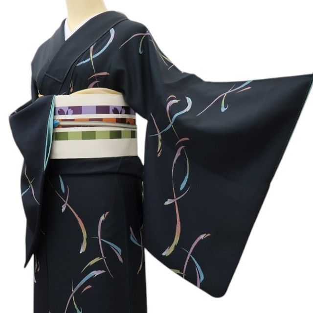  六花 RIKKA 正絹 小紋 手縫い 着物 A 3771 小紋 着物