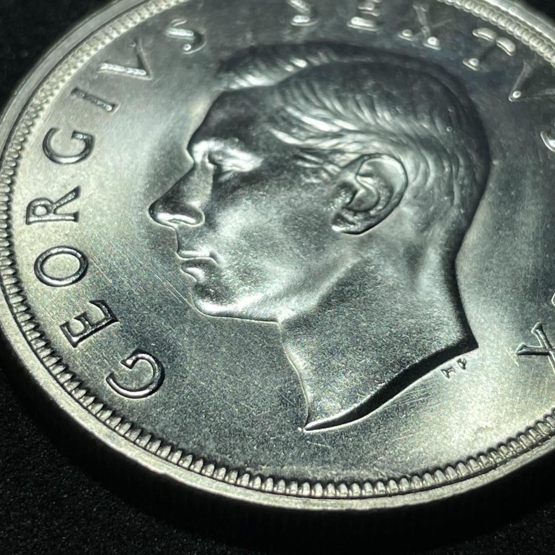 銀貨 1948年 南アフリカ 5シリング 銀貨 ジョージ6世 スプリングボック UNC 38.8mm 28.28g 銀貨資産 クラウンサイズ 379