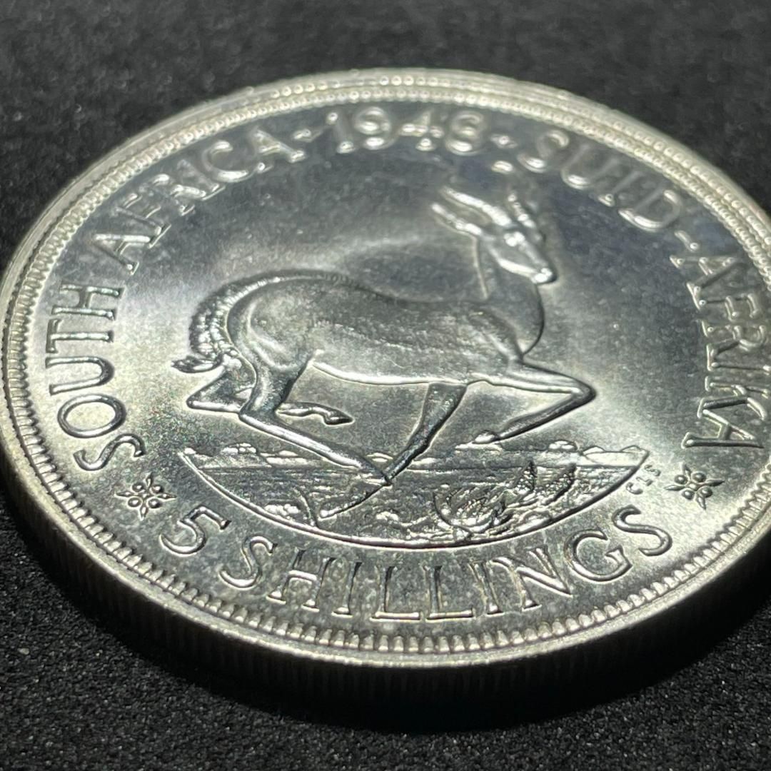 銀貨】1948年 南アフリカ 5シリング 銀貨 ジョージ6世／スプリング