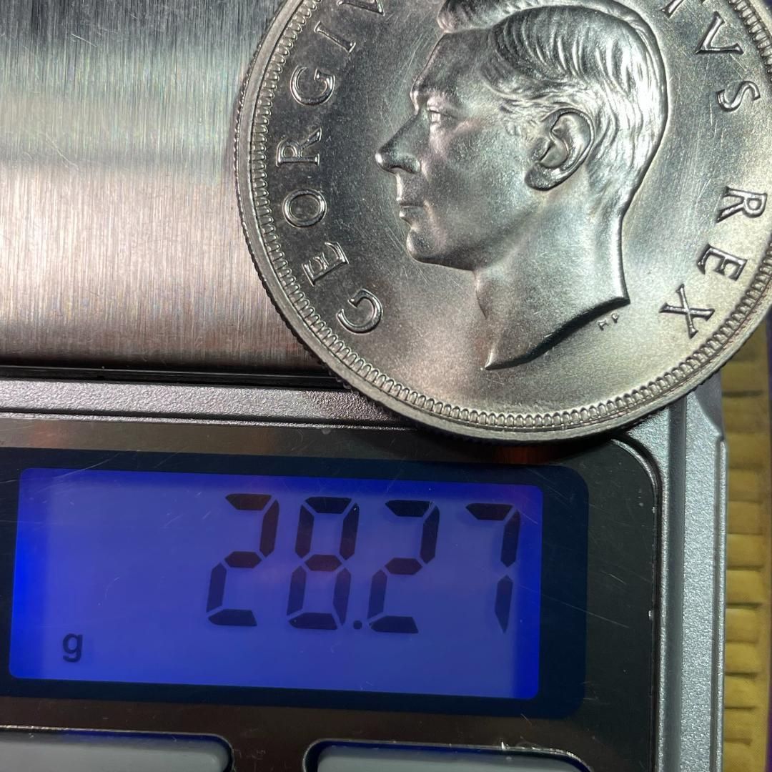 銀貨】1948年 南アフリカ 5シリング 銀貨 ジョージ6世／スプリング