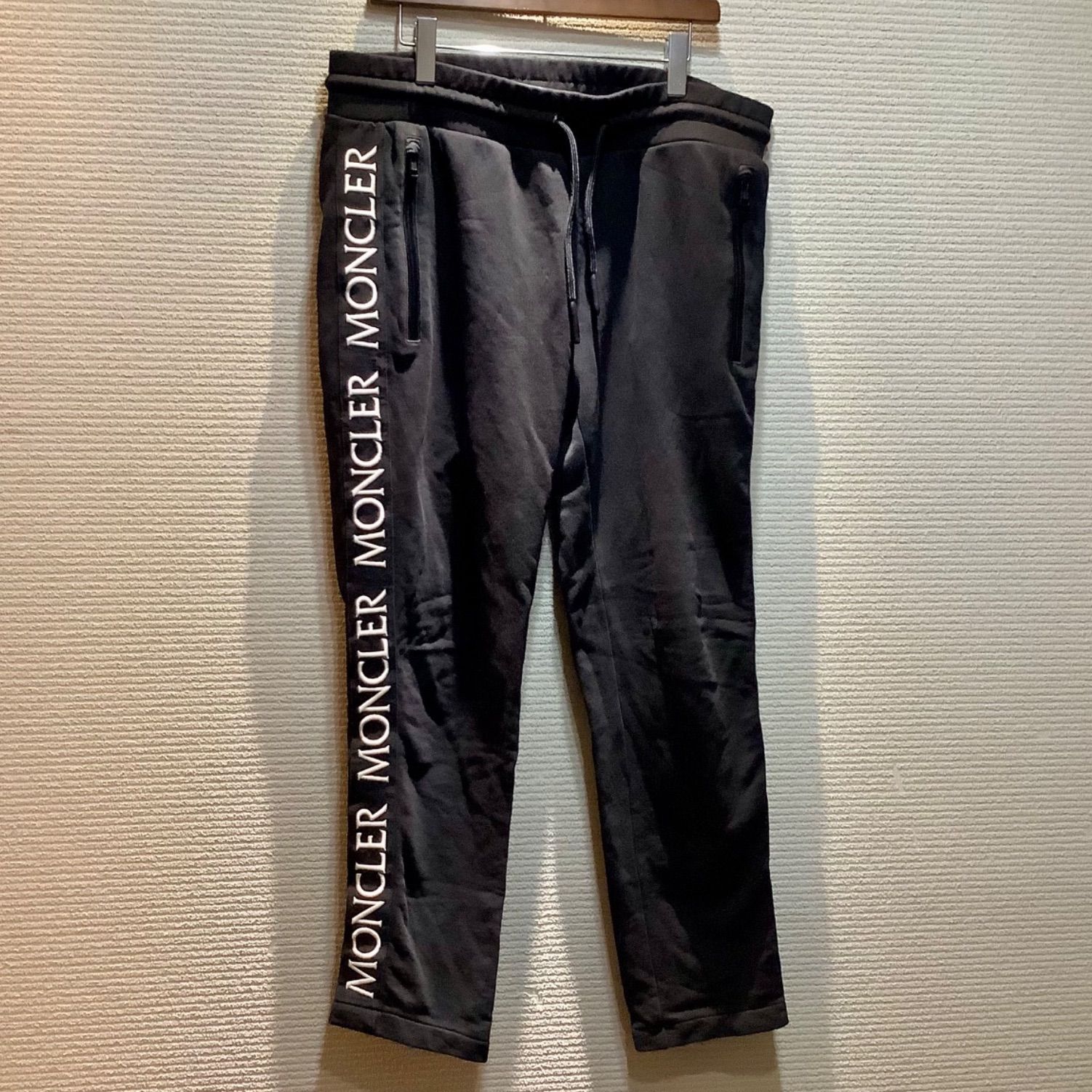 モンクレール 21年 PANTALONE スウェット ナイロン切替 スウェット パンツ ボトムス ブラック XS【中古】 MONCLER - モンクレール 21年 PANTALONE スウェット ナイロン切替