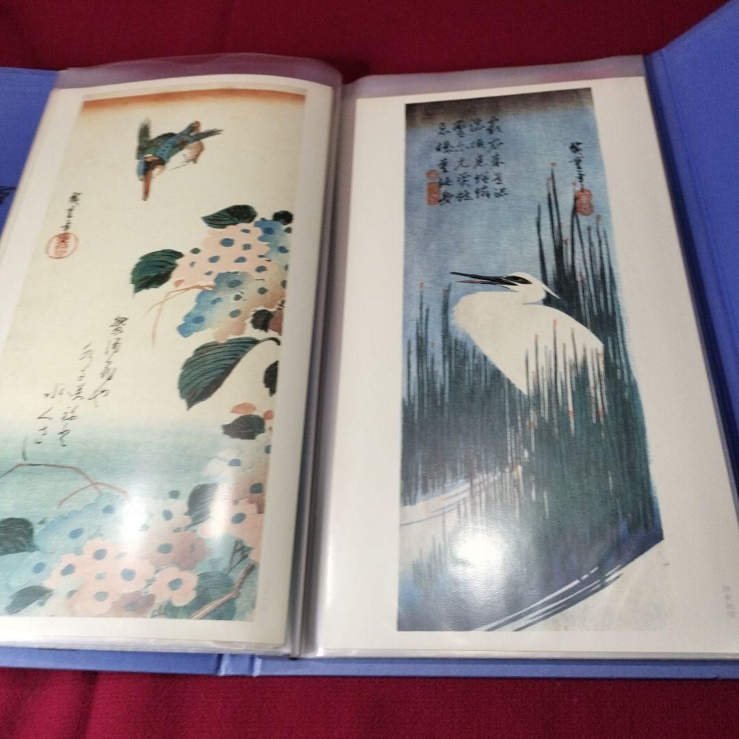 広重花鳥短冊傑作集 24枚 額付き