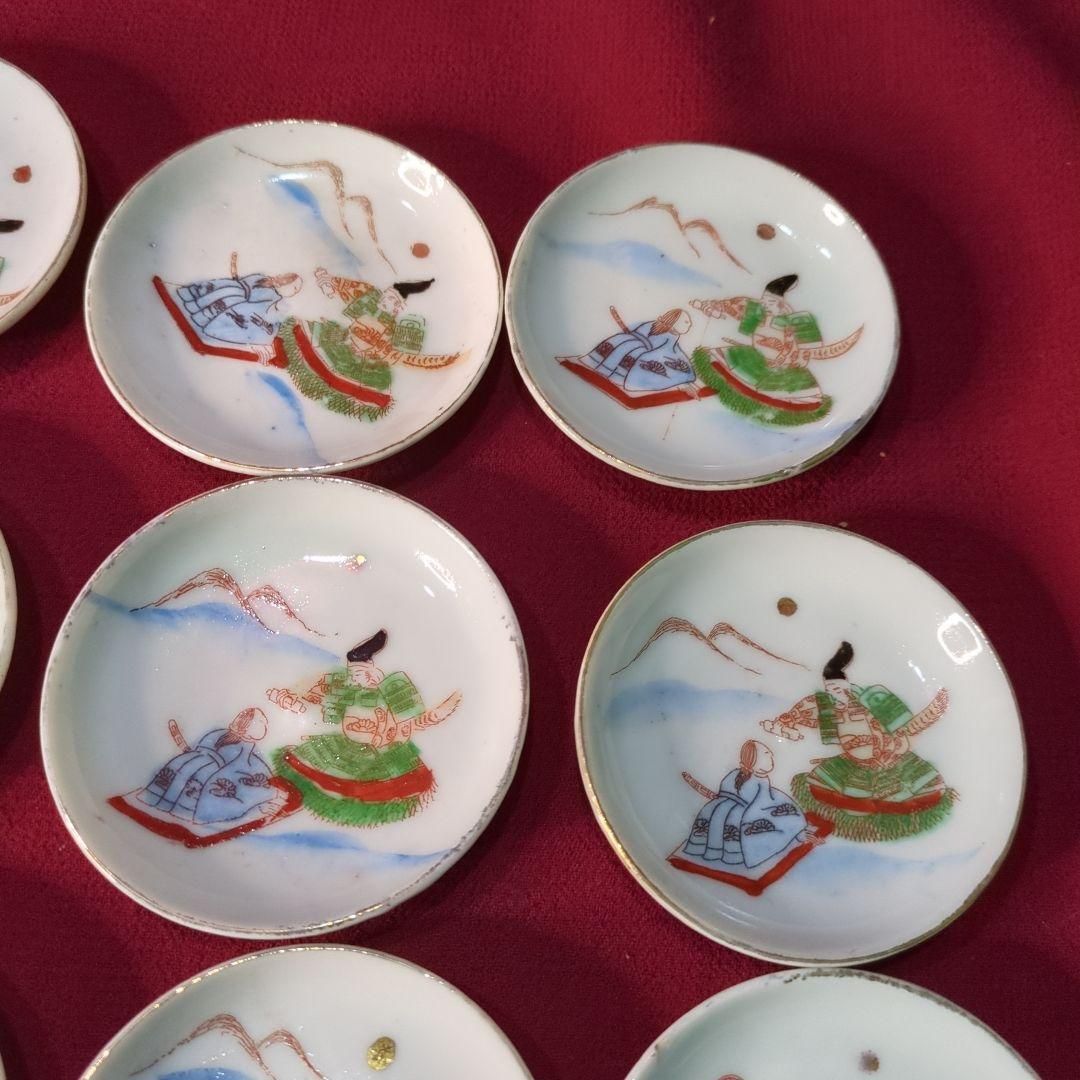 骨董品 時代物 小皿 絵皿 20枚セット 豆皿 古伊万里 伊万里 武士 巻物 