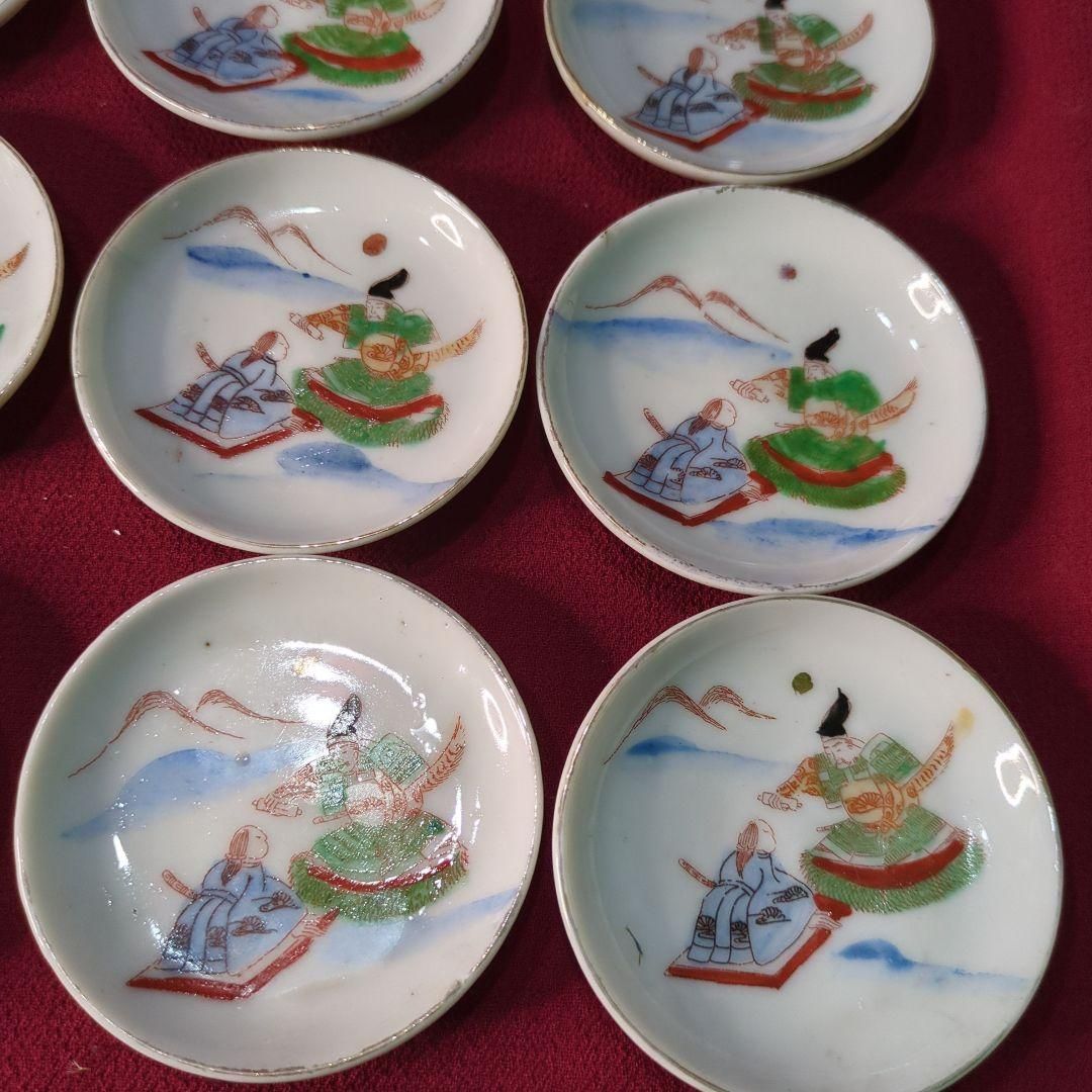 骨董品 時代物 小皿 絵皿 20枚セット 豆皿 古伊万里 伊万里 武士 巻物 