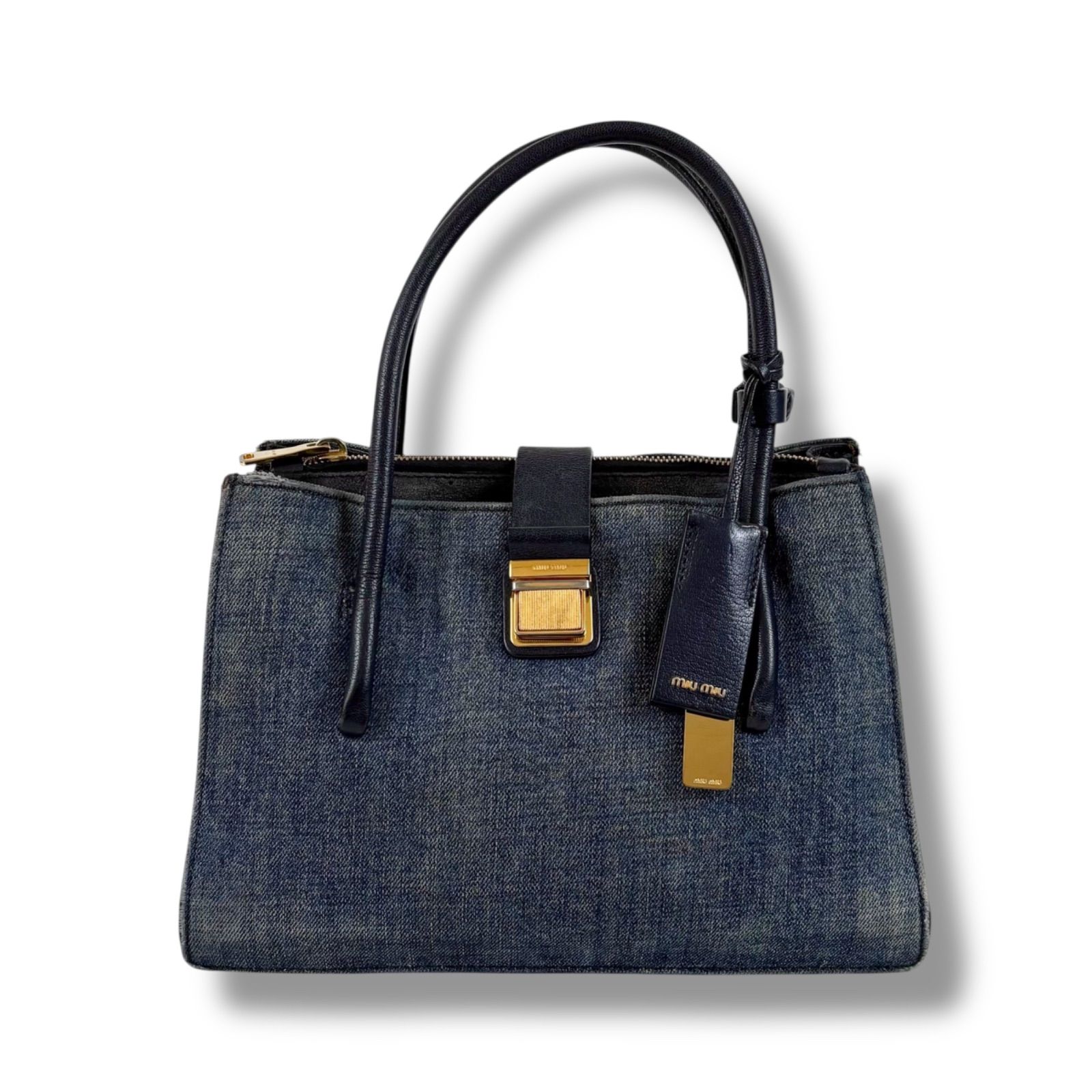 ミュウミュウ MIUMIU ショルダーバッグ ハンドバッグ マドラス デニム 