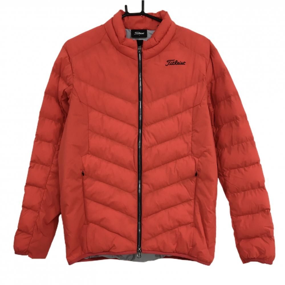 超 タイトリスト 中綿ジャケット レッド ロゴ黒 ナイロン メンズ L ゴルフウェア TITLEIST