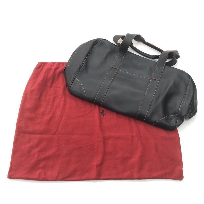 中古】Ferrari ボストンバッグ ブラック レッド フェラーリ[10