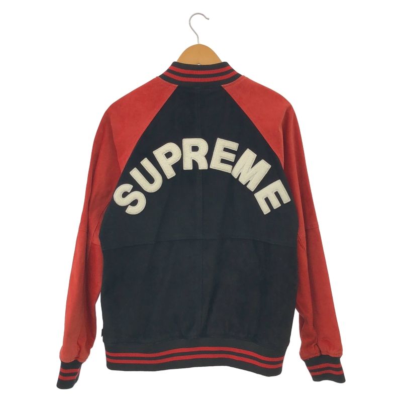 中古】Supreme Suede Varsity Jacket サイズM 黒/赤 シュプリーム[91