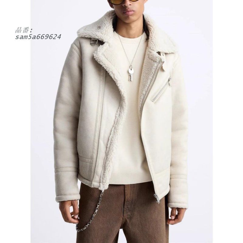 ムートンジャケット メンズ ボアジャケット ブルゾン ボア あったか アウター 冬服 防寒 おしゃれ 無地 am5a669624