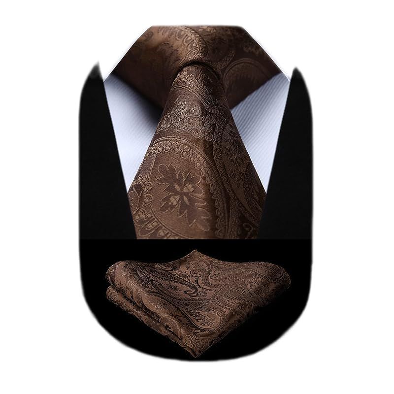新品】 [Enlision] ブラウン ネクタイ セット ペイズリー 柄 メンズ