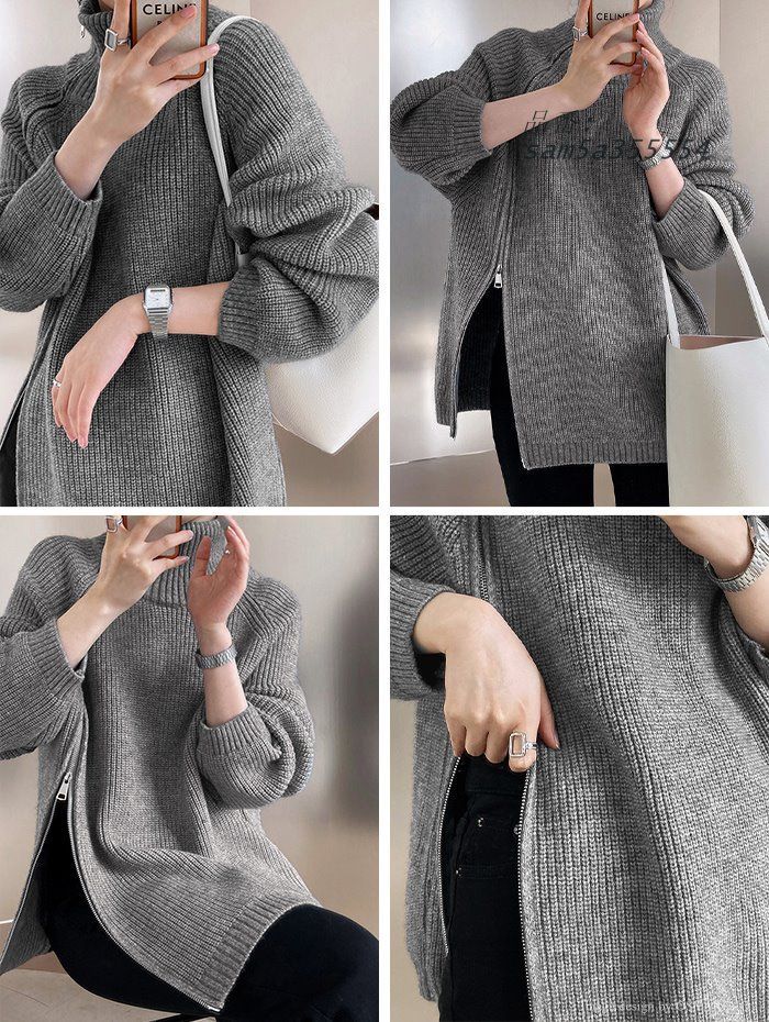 ハイネックニット 春