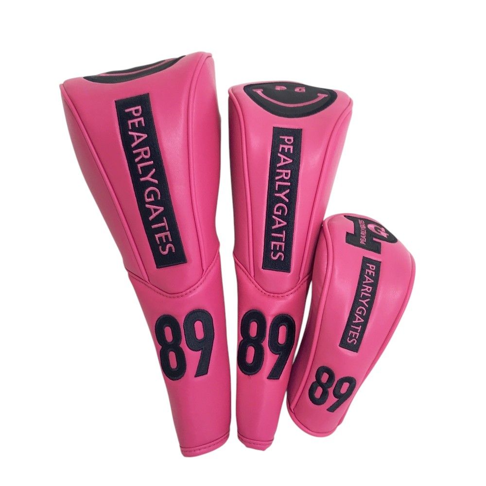 PEARLY GATES パーリーゲイツ ヘッドカバー 3点セット ニコちゃん ピンク系 DR FW UT 240101552215 ゴルフウェア ストスト