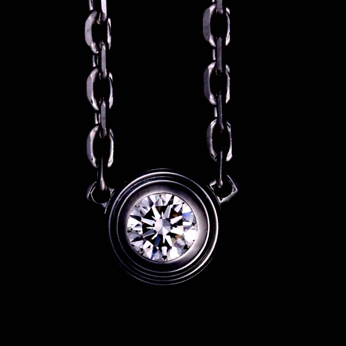 カルティエ Cartier ダムール ダイヤ ネックレス 41cm XS K18 WG 750
