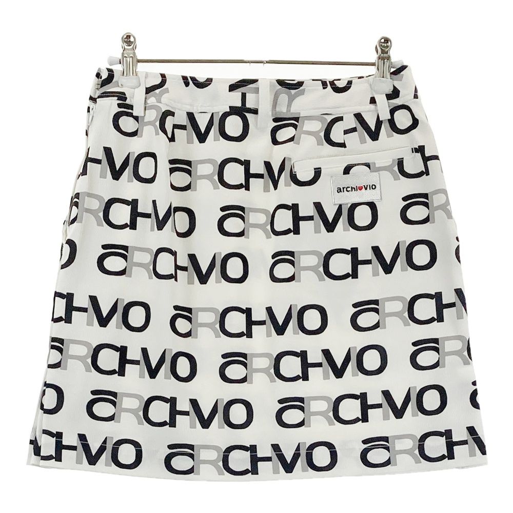 サイズ 36 ARCHIVIO アルチビオ スカート ロゴ総柄 ホワイト系 240101494986 ゴルフウェア レディース ストスト