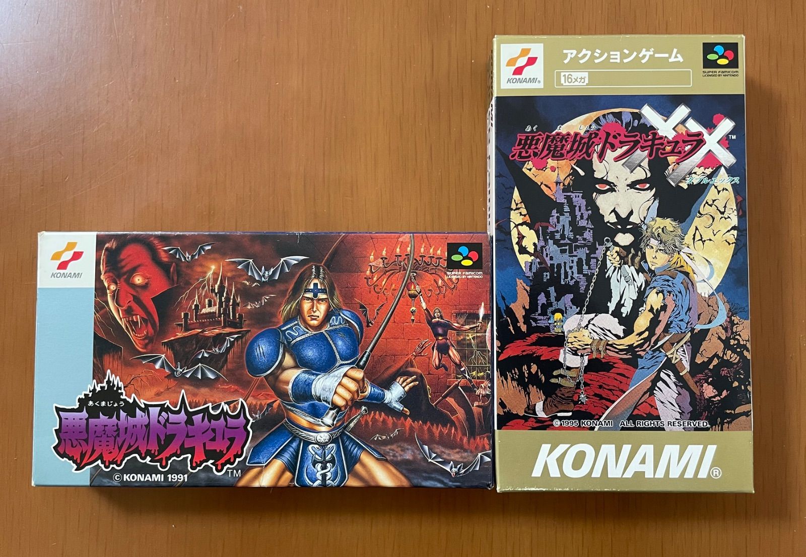 KONAMI 悪魔ドラキュラ 悪魔城ドラキュラXX 箱説ハガキ付き スーパーファミコン